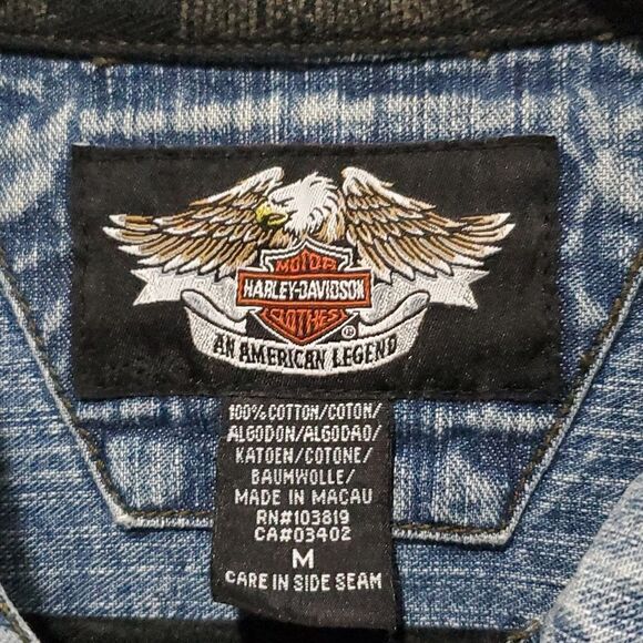 Vintage Y2K Harley-Davidson Jean Jacket With Embroidery & Studs - Picture 14 of 16
